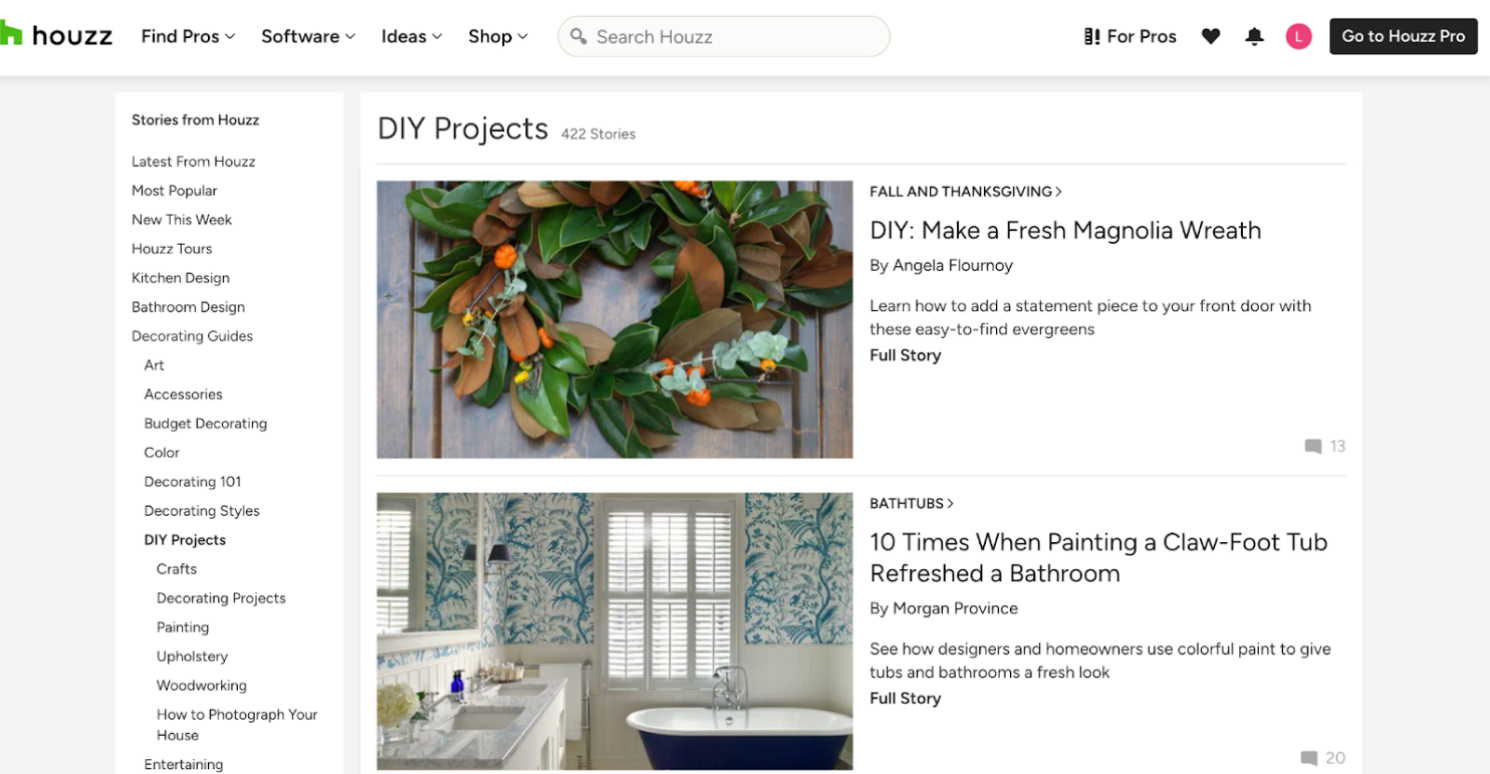 Houzz blog