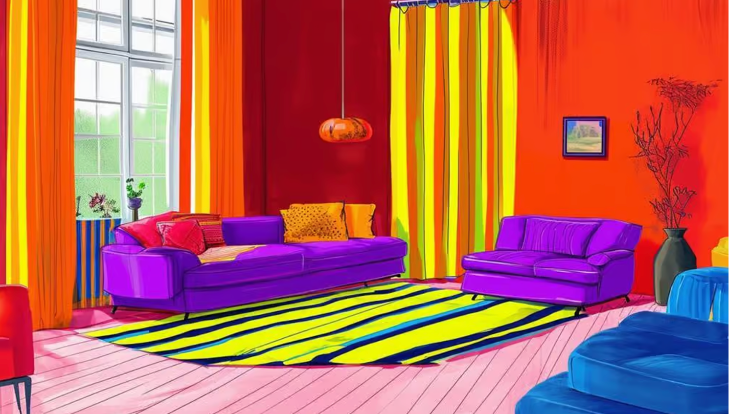 too many bright color design example