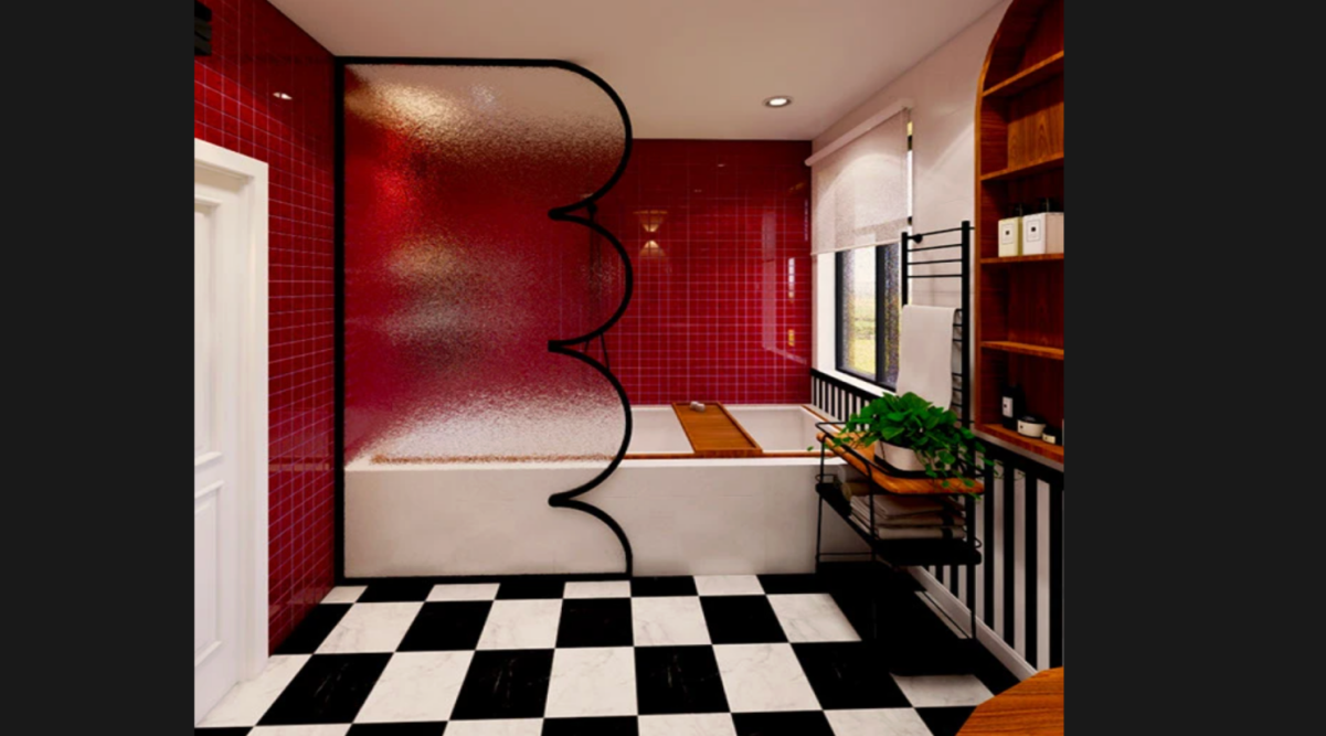 Red white and black color contrast example