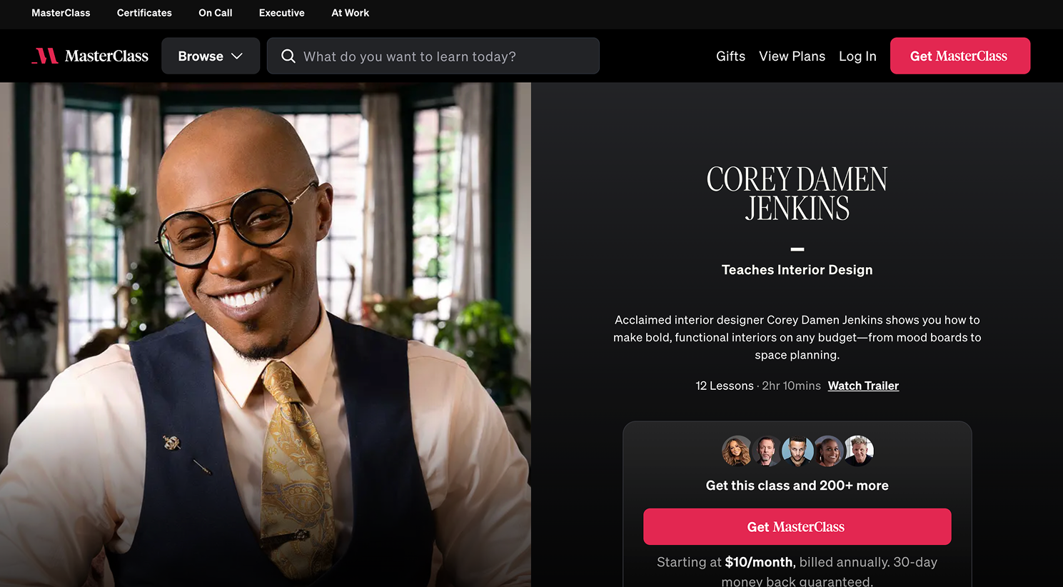 MasterClass: Corey Damen Jenkins Teaches Interior Design