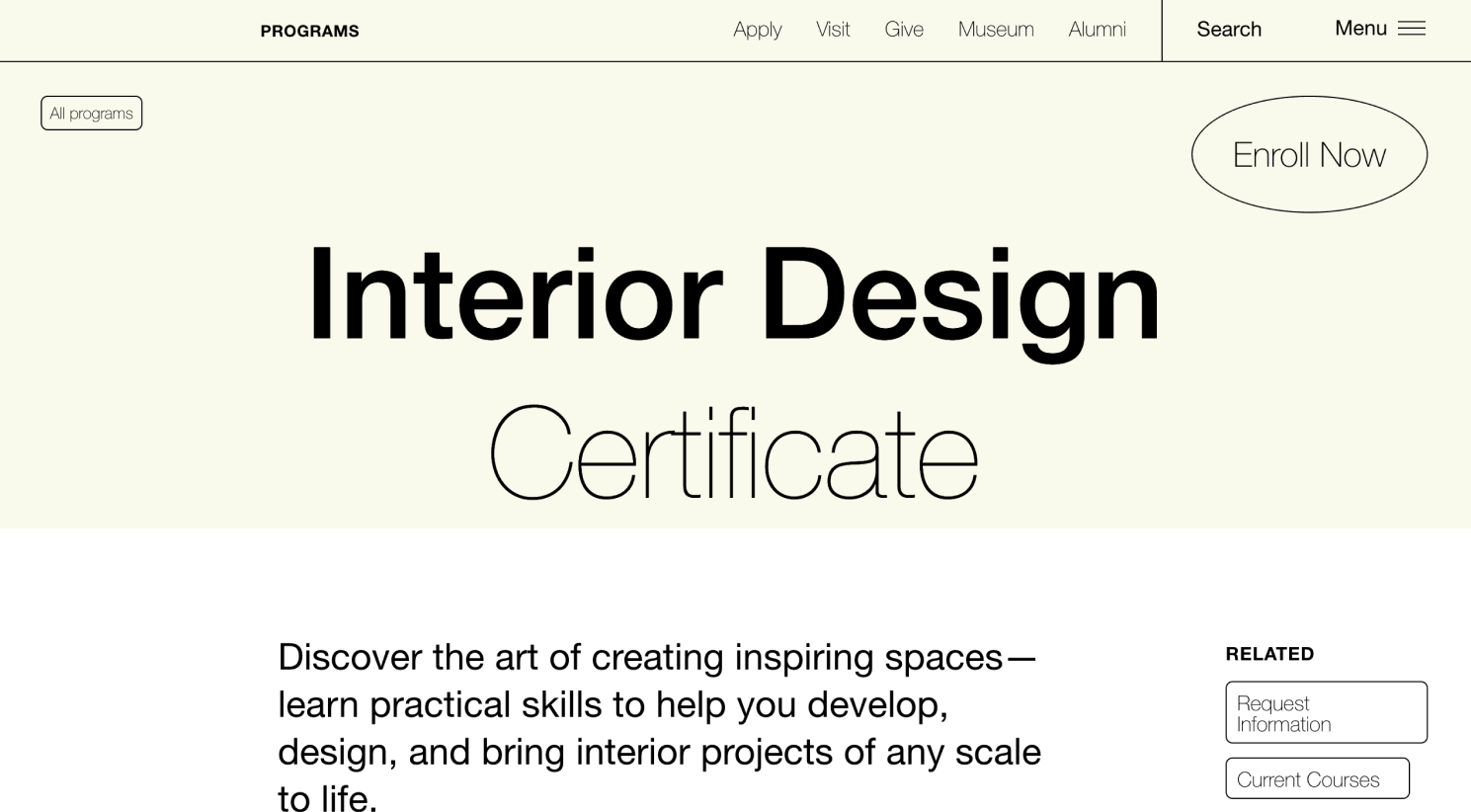 MassArt Interior Design Certificate