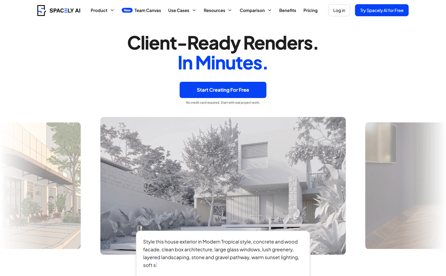 Spacely AI Best for Designers Using Rendering or 3D Workflows