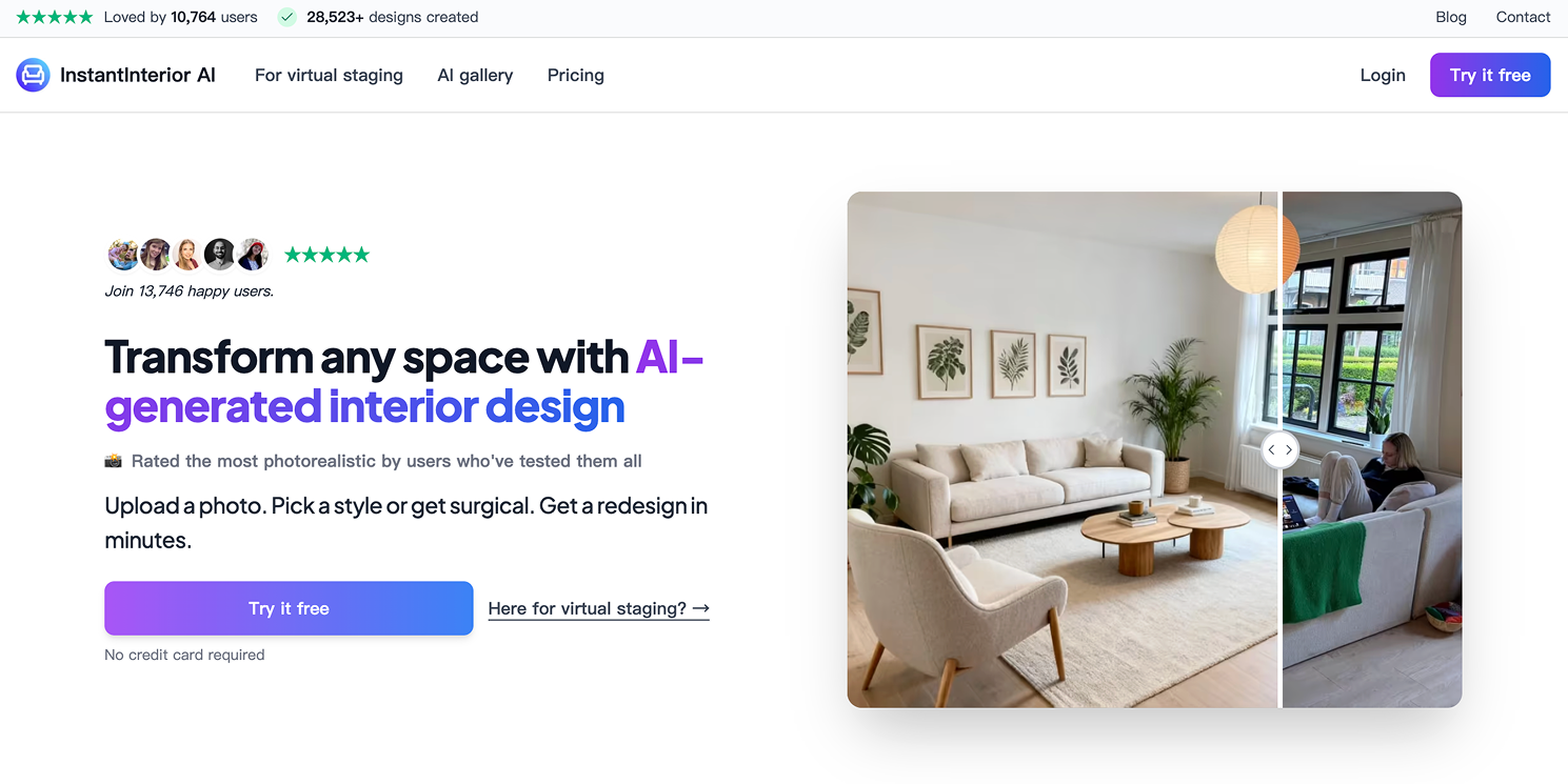 Instant interior AI