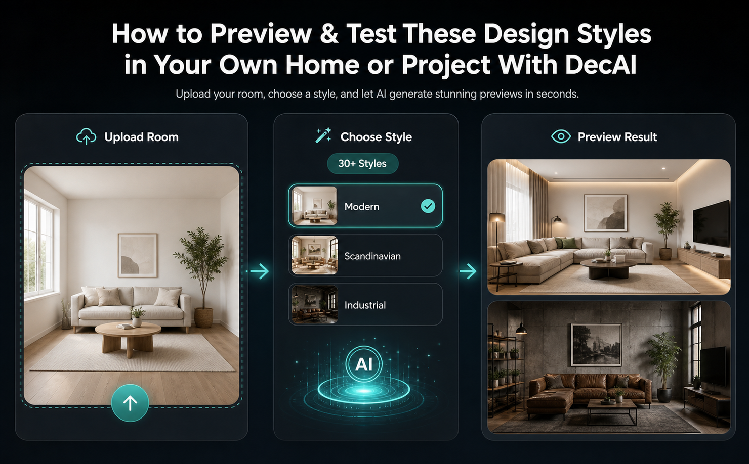 How to Preview & Test These Design Styles in Your Own Home or Project With DecAI™