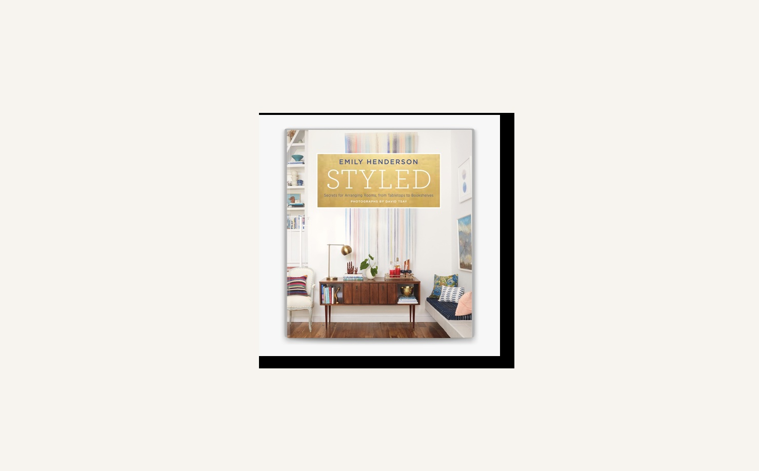 Styled by Emily Henderson book cover for shelves, tabletops, and finishing room details