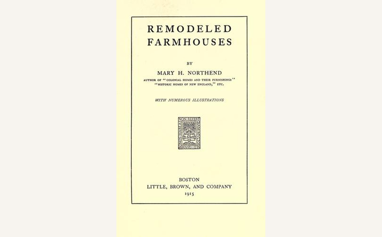 Remodeled Farmhouses public domain book cover for real-house renovation and farmhouse interiors