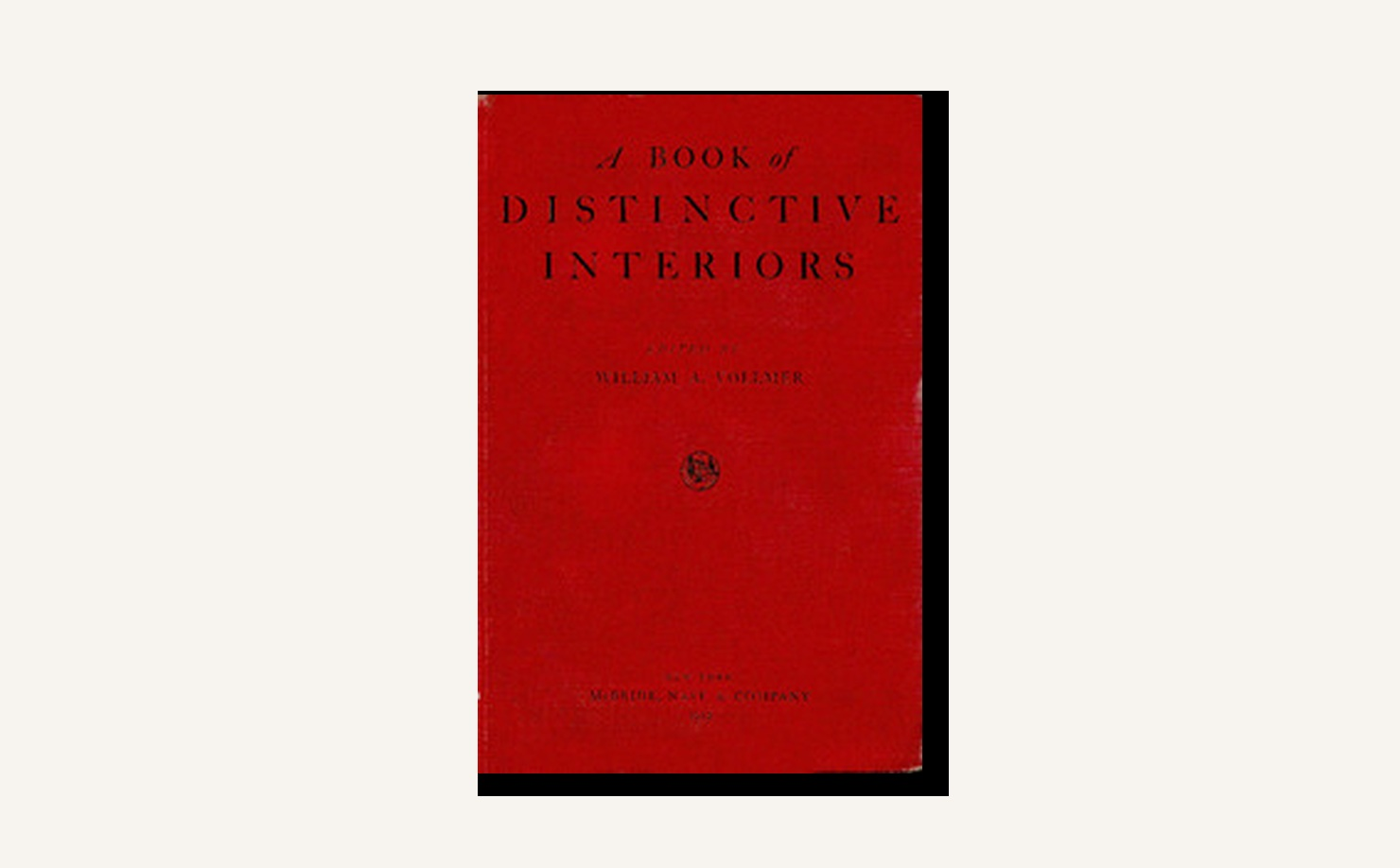 A Book of Distinctive Interiors public domain book cover for classic real-room inspiration