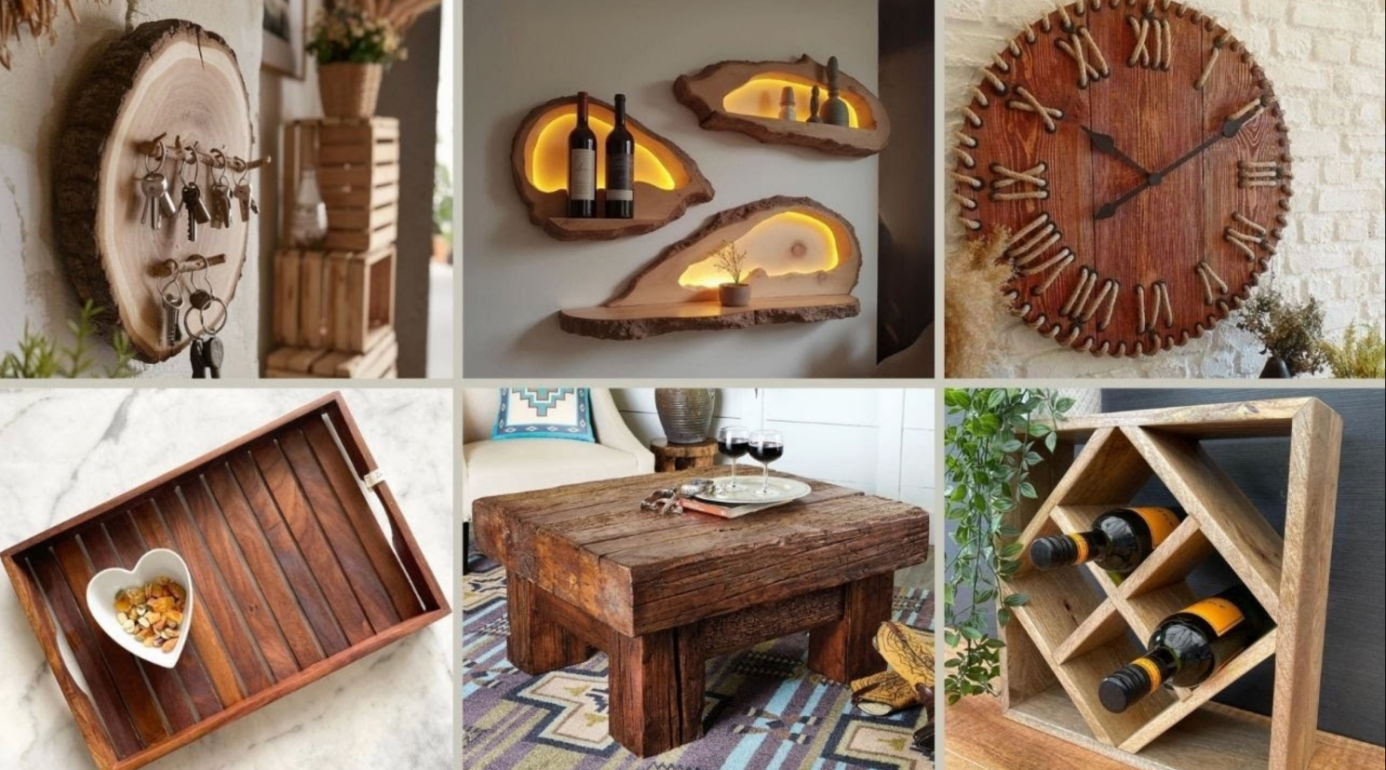 Small handmade wooden furniture & objects