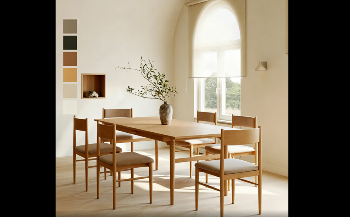 Earthy neutral palettes dining room