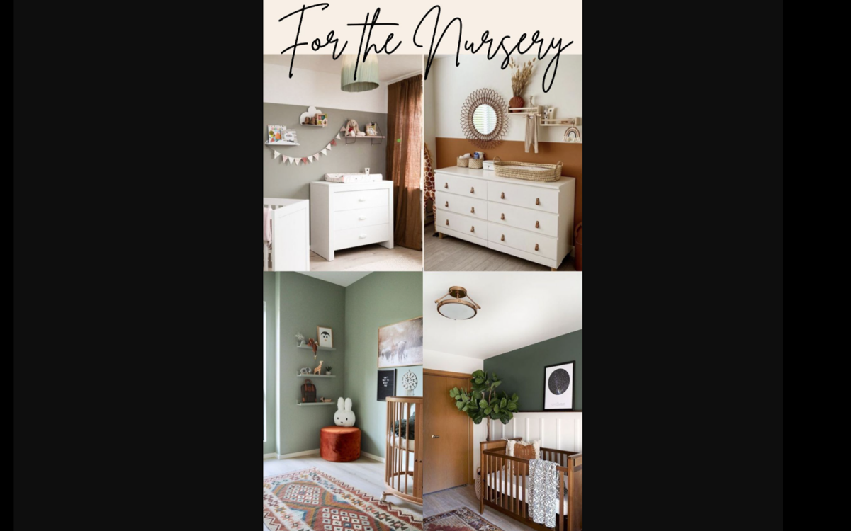 Nursery/baby room in green and terracotta