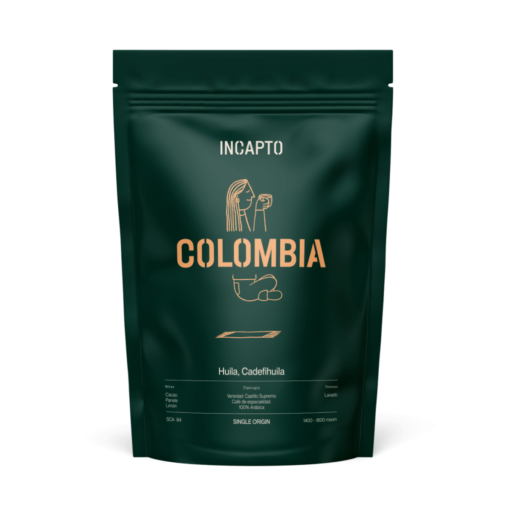 Paquete de café de especialidad de origen Colombia