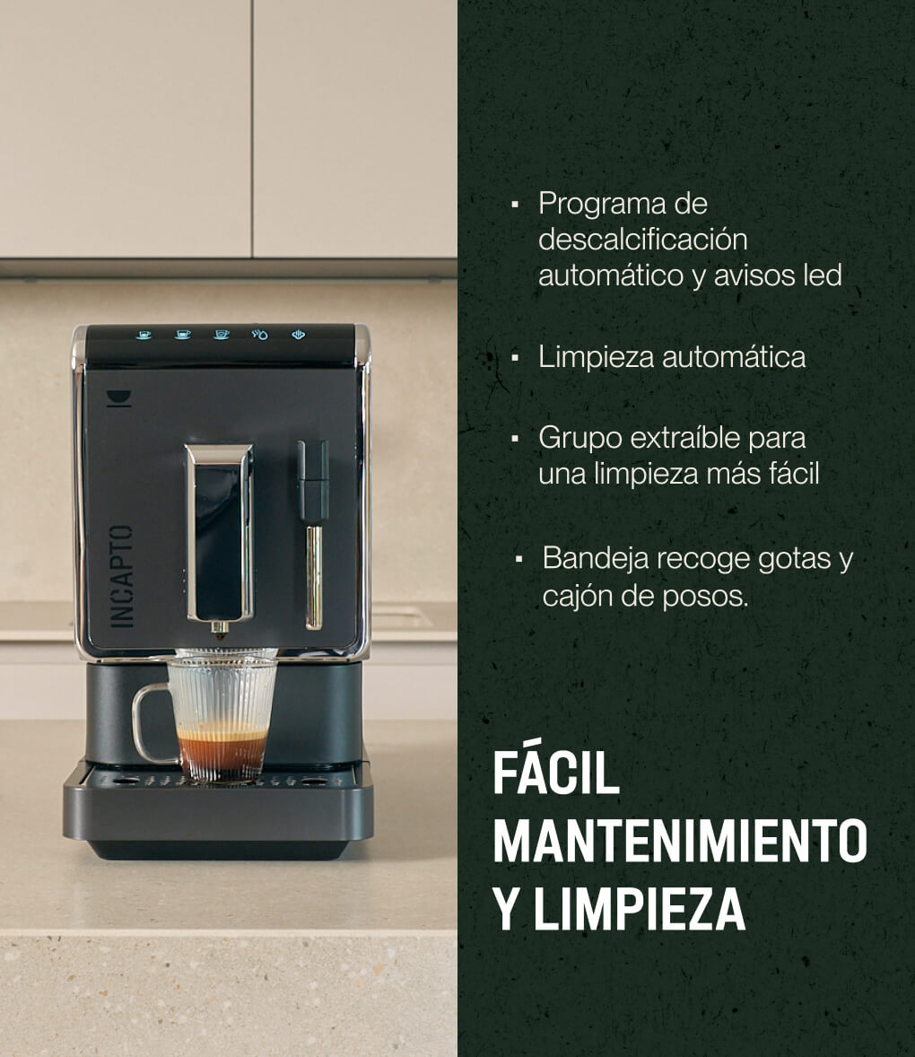 Cómo mantener y hacer limpieza de cafetera superautomática con vaporizador Incapto