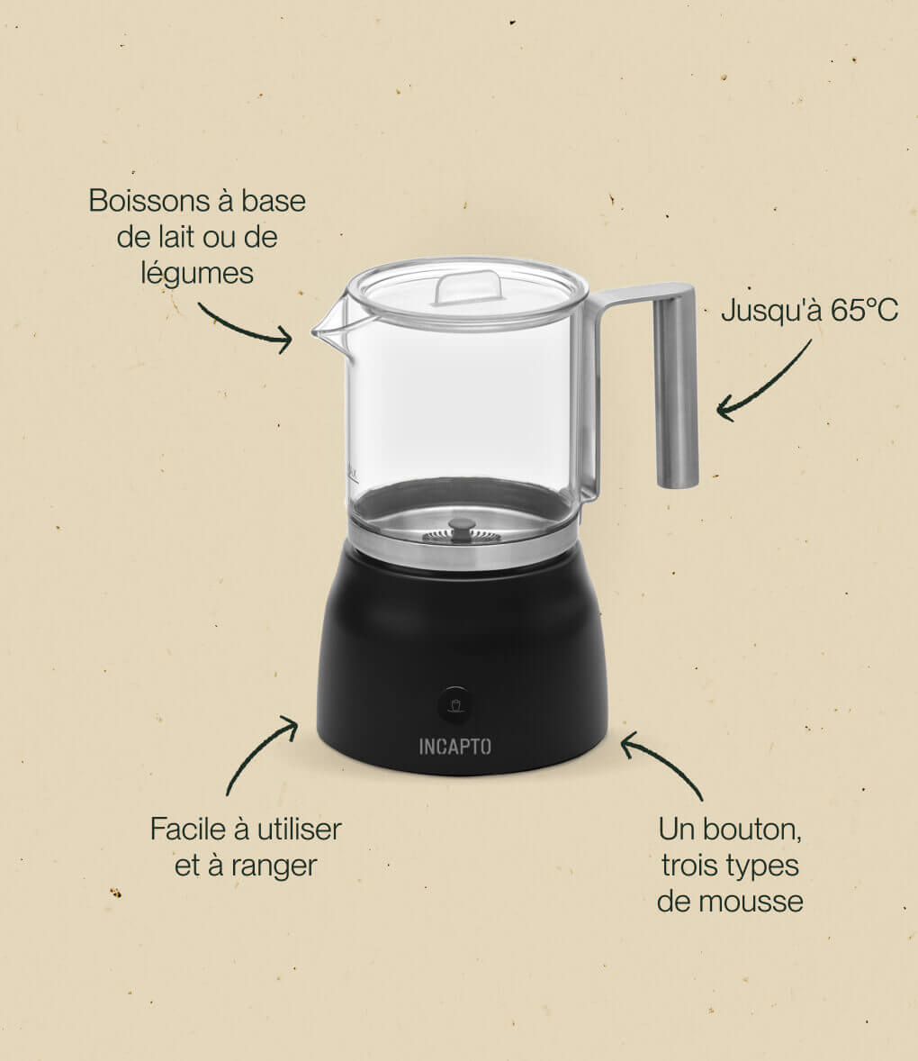 Yissvic Cappuccino Mousseur à lait électrique 500 W 300 ml Cappuccinatore,  double revêtement, arrêt automatique, pour café, lait, Cappuccino