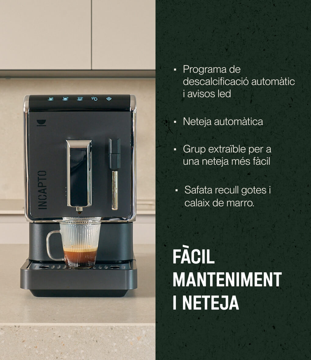 Com mantenir i fer la neteja de la cafetera superautomàtica amb vaporitzador Incapto