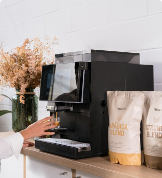 Solución de café y cafetera para oficinas