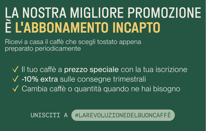 Iscrizione a caffè speciali con sconto