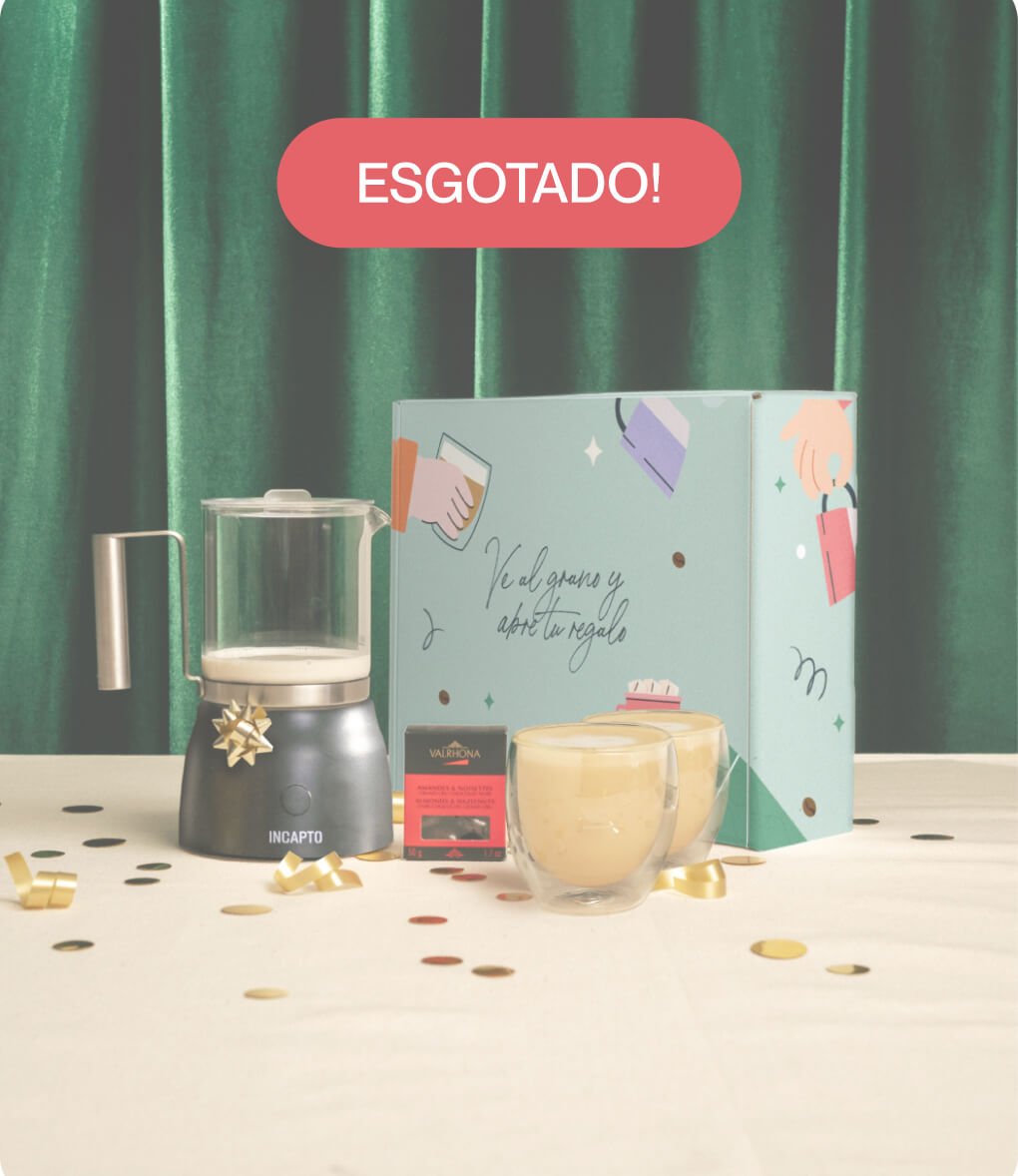 Pack de Natal para preparar o seu café latte perfeito, espumador de leite, copos de parede dupla e chocolate esgotado