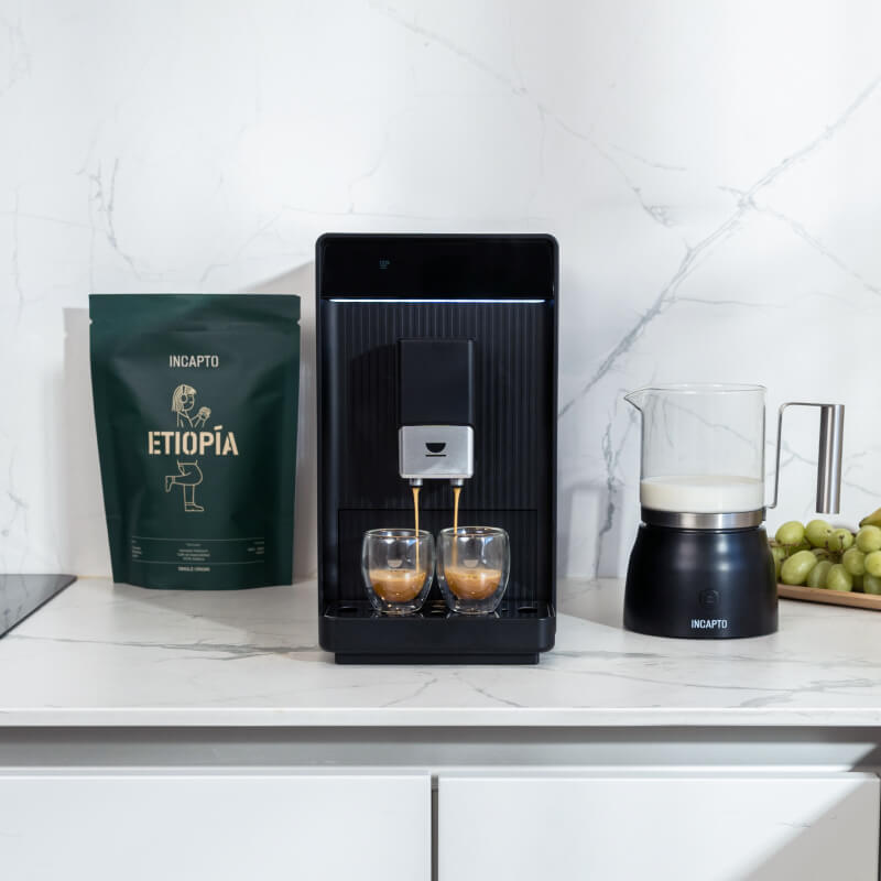 Incapto Cafetera Super automática de café en Grano, 19 Bares, 1470W,  Espresso y Largo, Negra 18x31x40 cm, Molido Regulable : : Hogar y  cocina