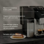 Infografica con le caratteristiche della macchina da caffè Siemens EQ500