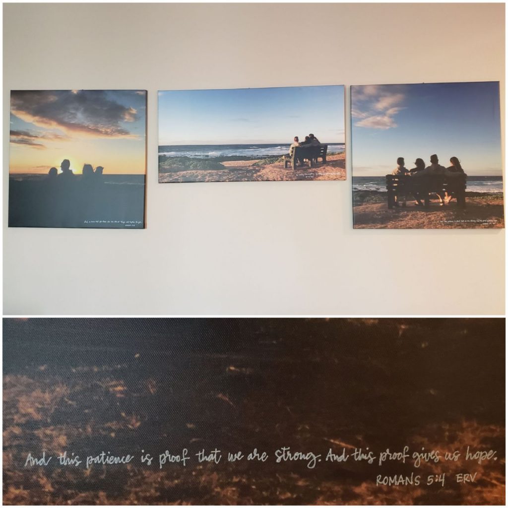 photos mounted on walls