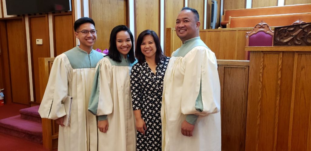 Family of four at the chapel