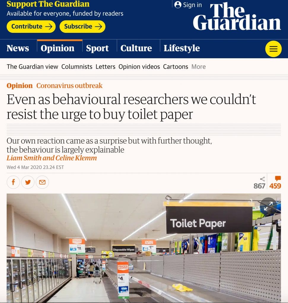 The Guardian article panic buying