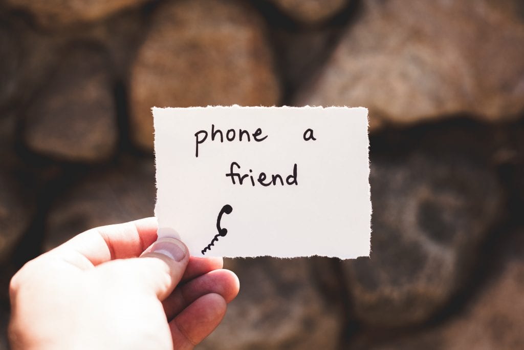 Phone a friend on a piece of paper
