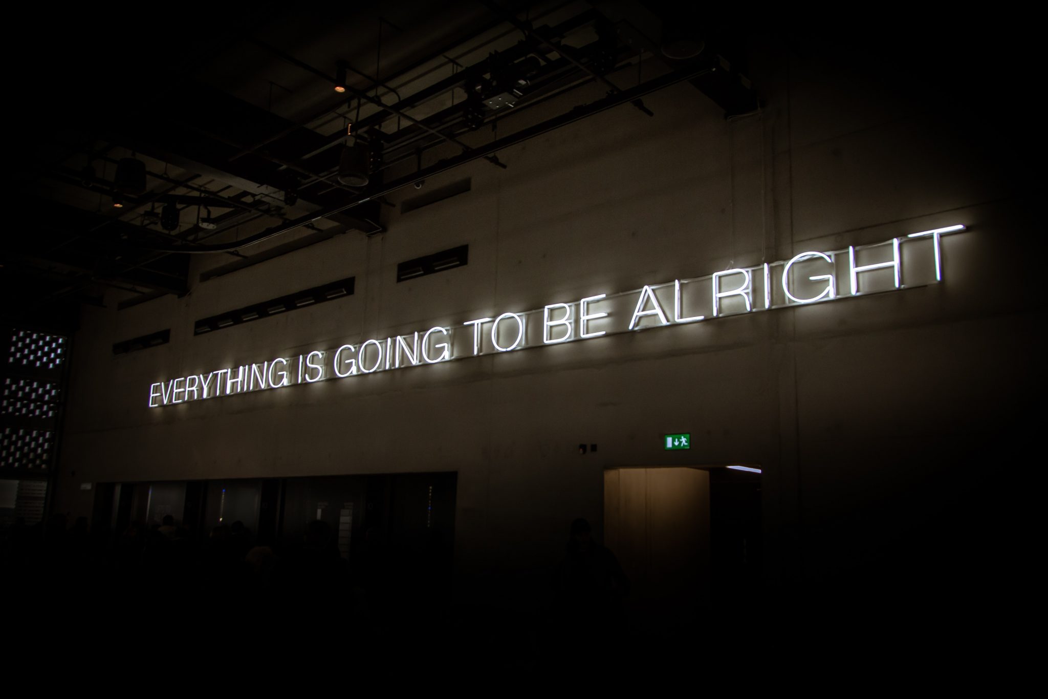 Illuminated sign “everything is going to be alright”