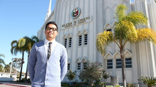 Paolo in front of INC chapel