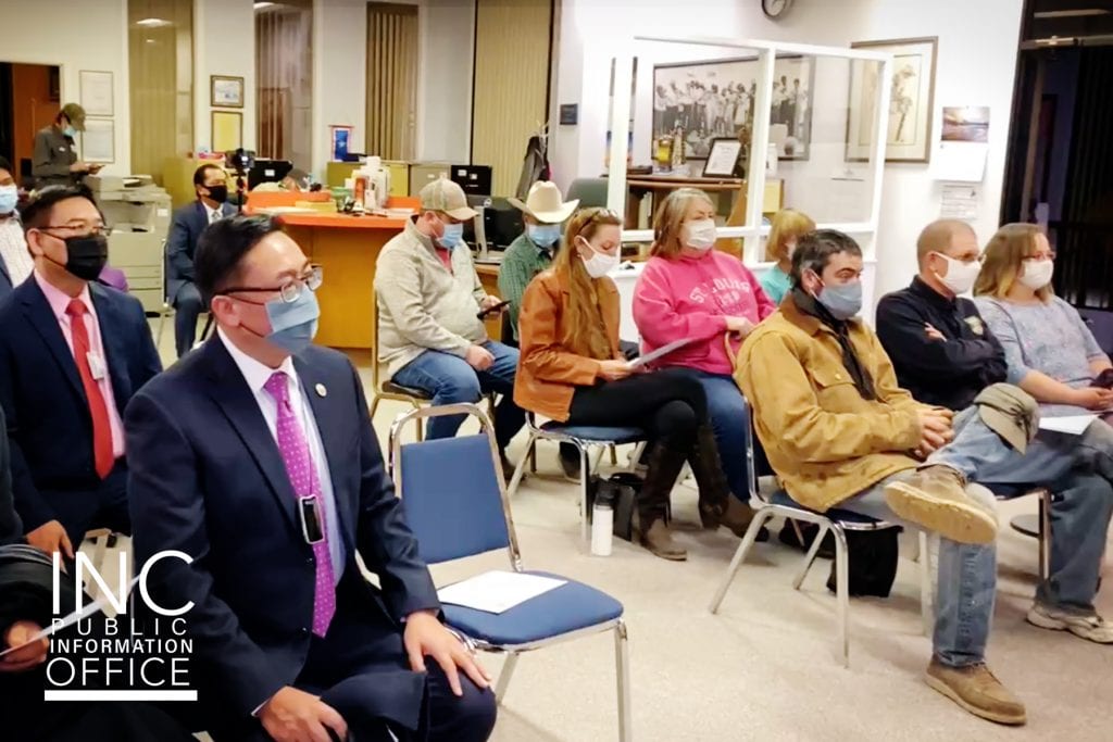  Attendees filling seats in the Shoshoni Town Hall