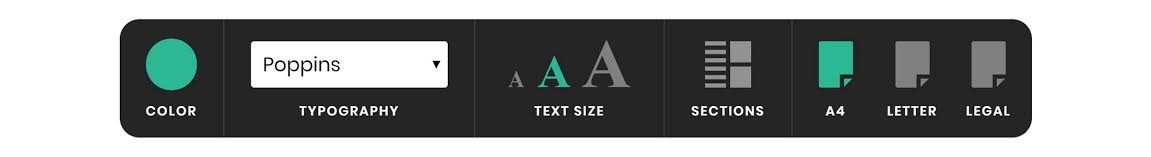 resumemaker.online's toolbar