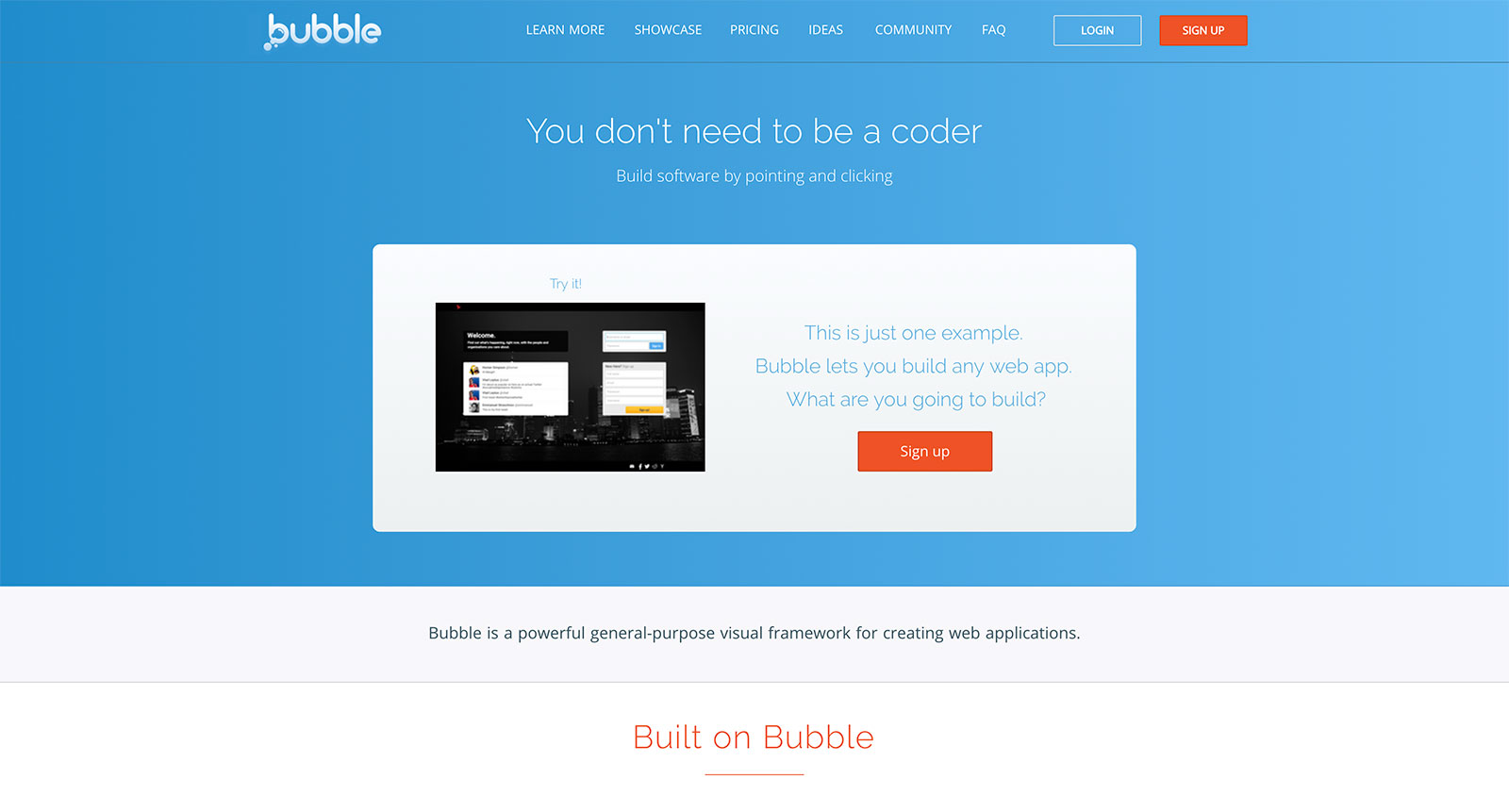 Bubble home page