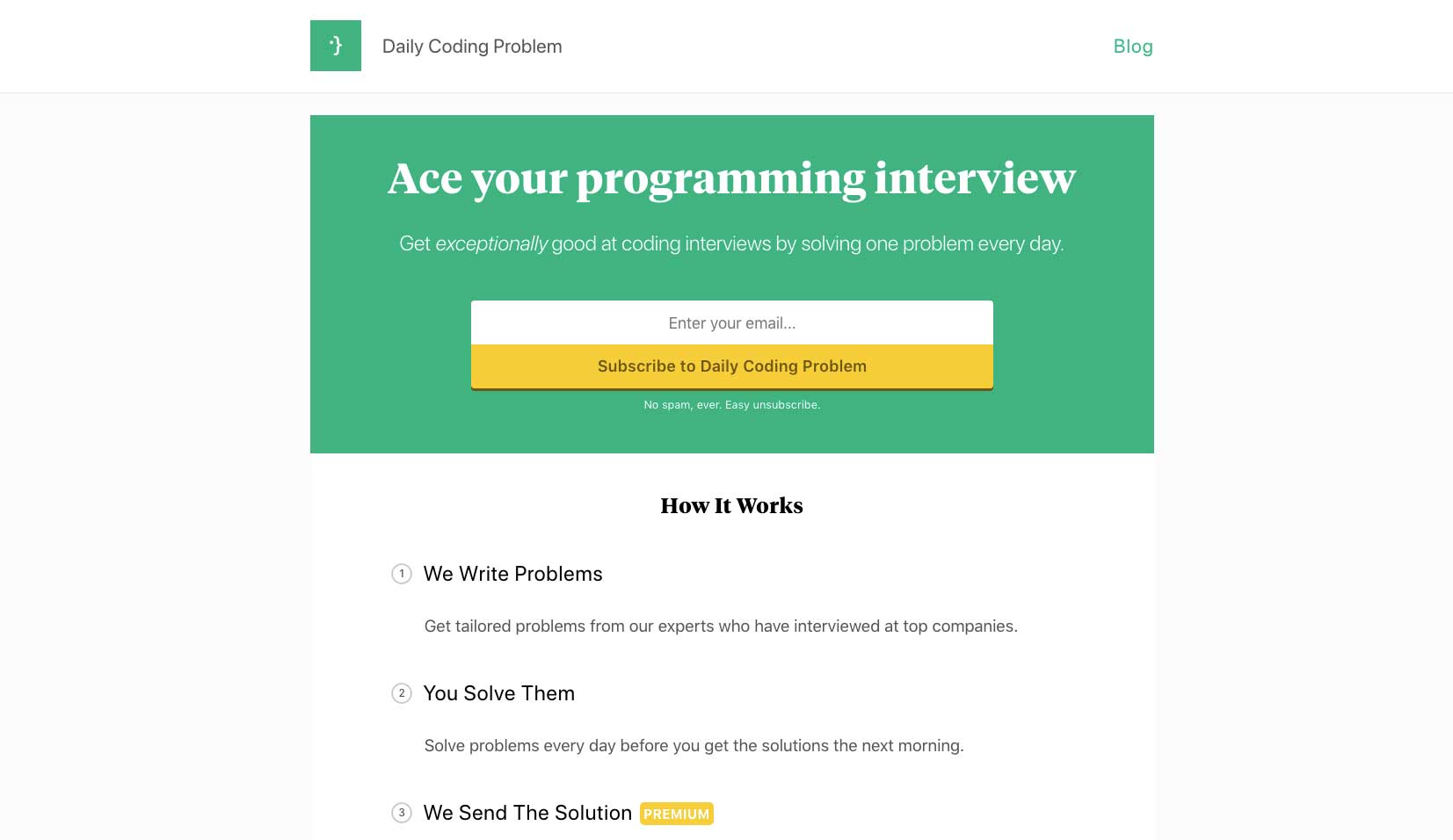 Code problems. Ace the Programming Interview.