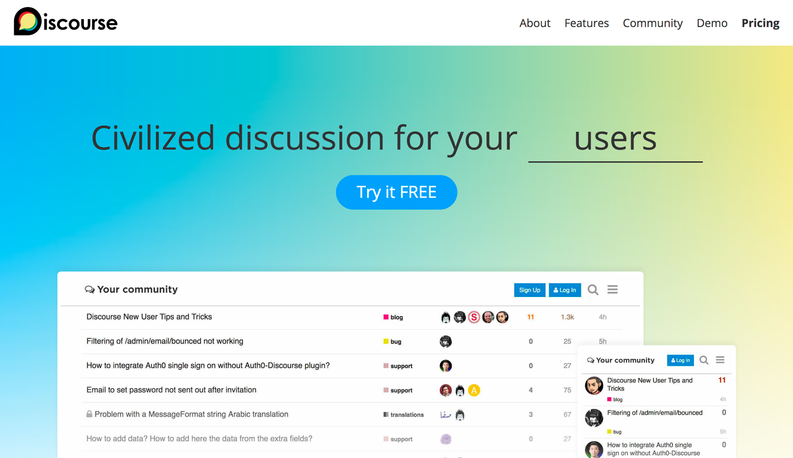 Discourse Homepage