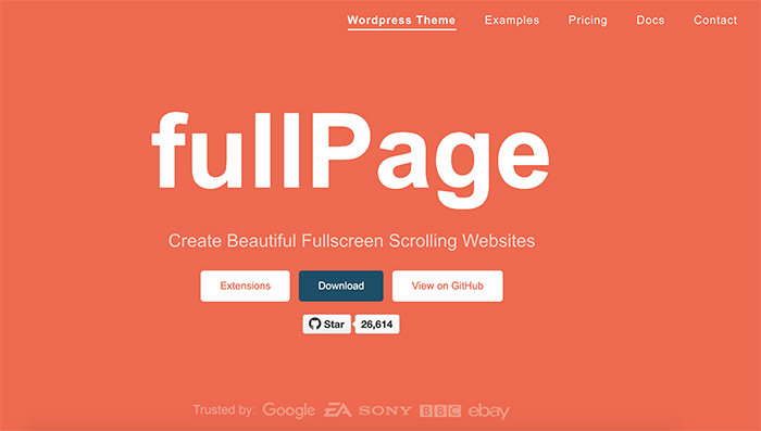 fullPage.js homepage