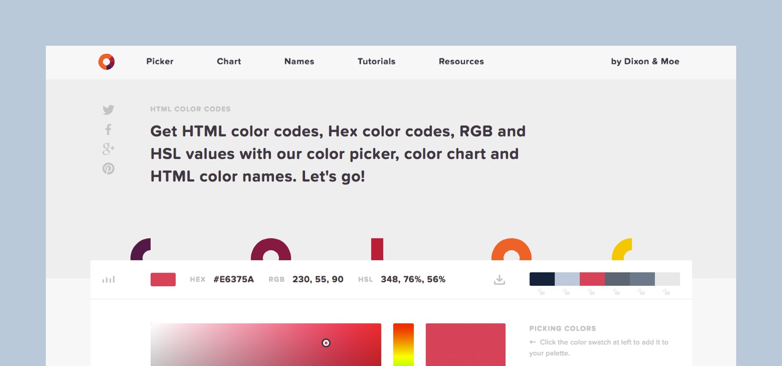 HTML Color Codes Website Screenshot