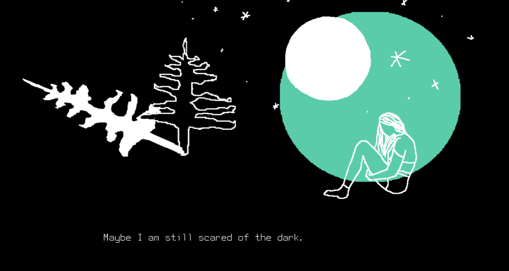 A screenshot from Kara's game The Earth is a Better Person than Me