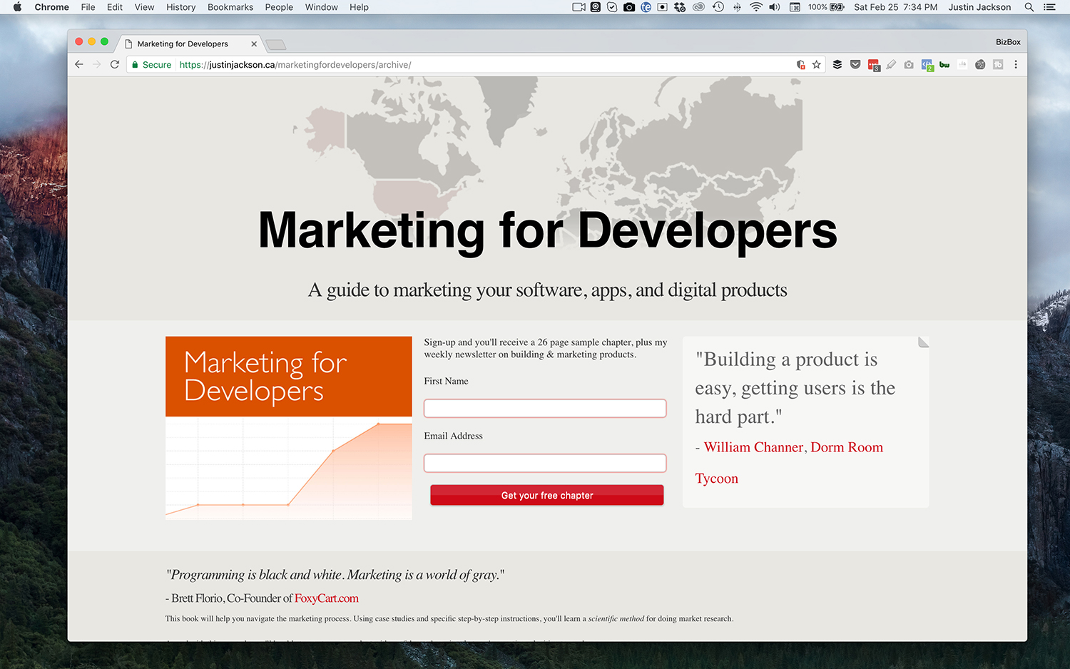 Marketing for Developers Landing Page