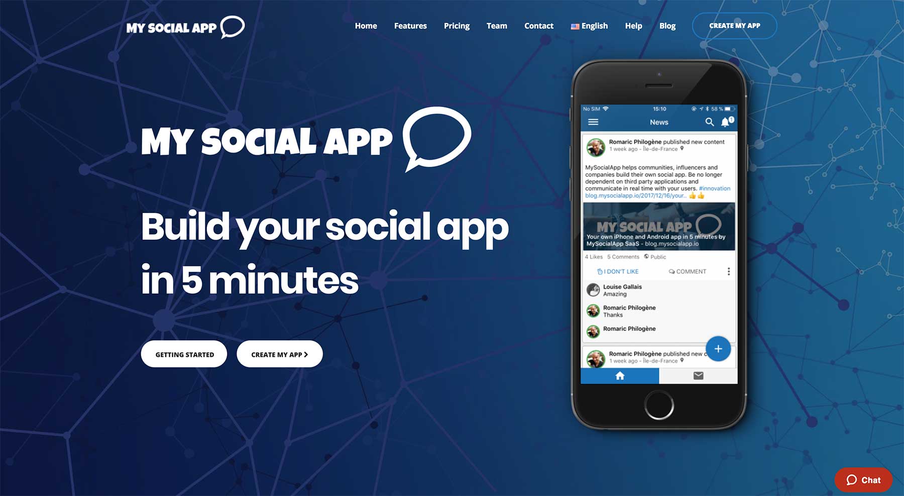 MySocialApp homepage