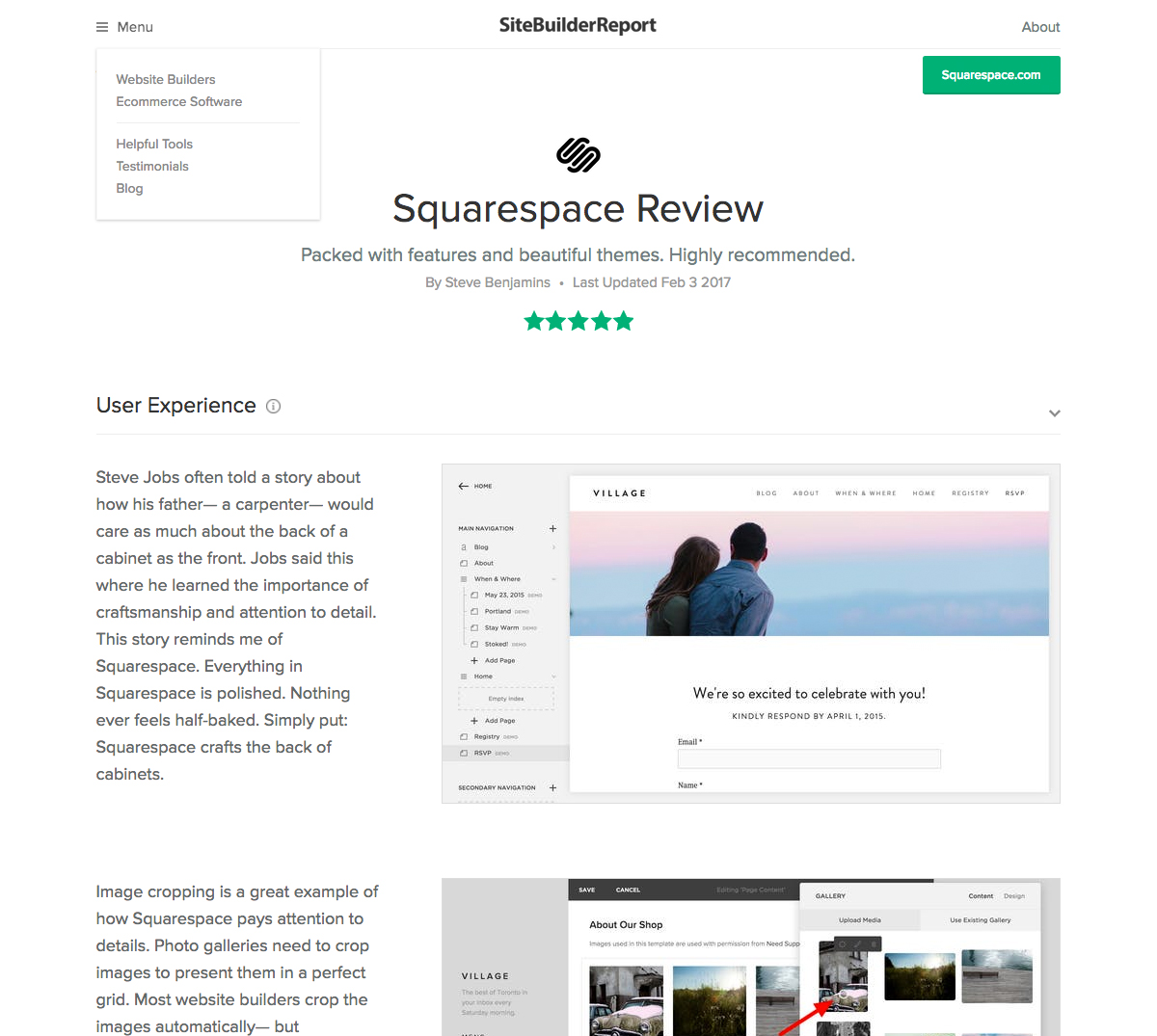 SBR's Editorial on Squarespace