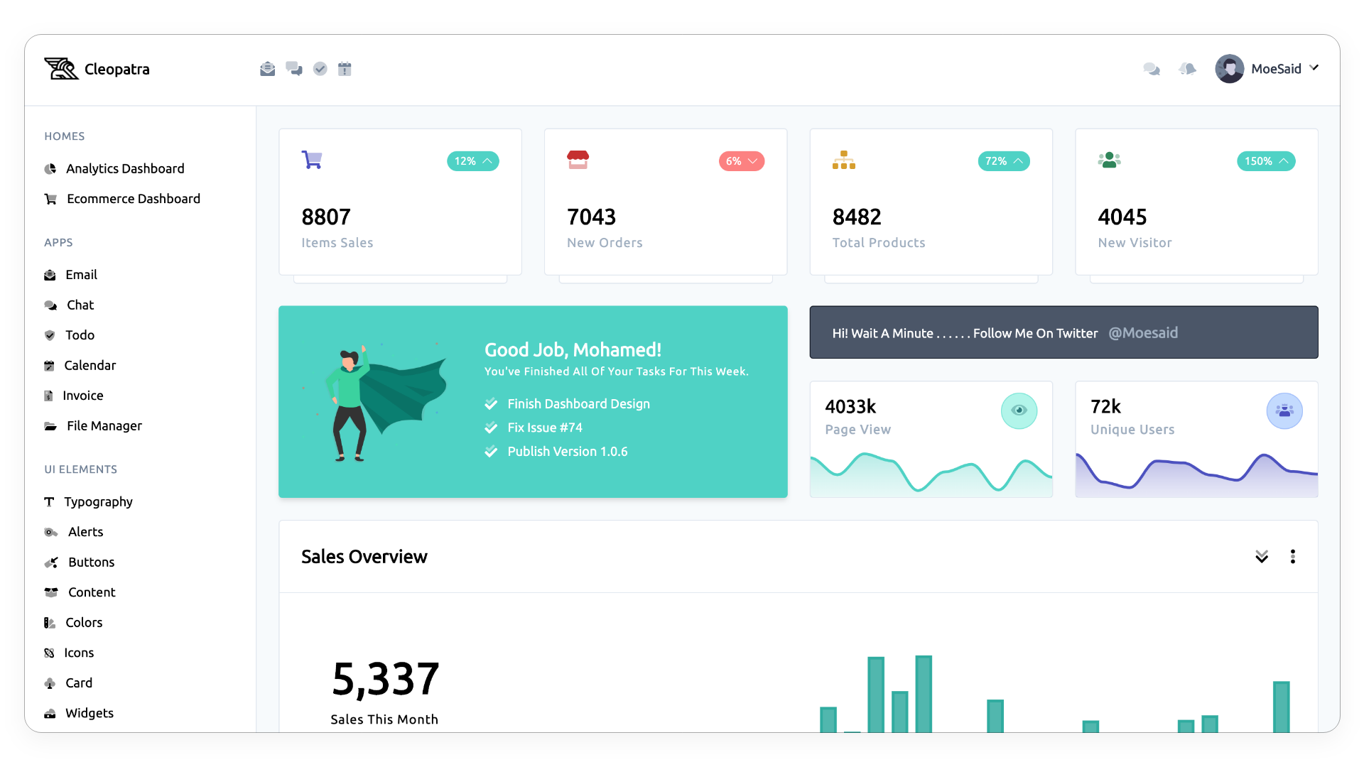 FREE Admin Dashboard Template Built On Tailwind CSS