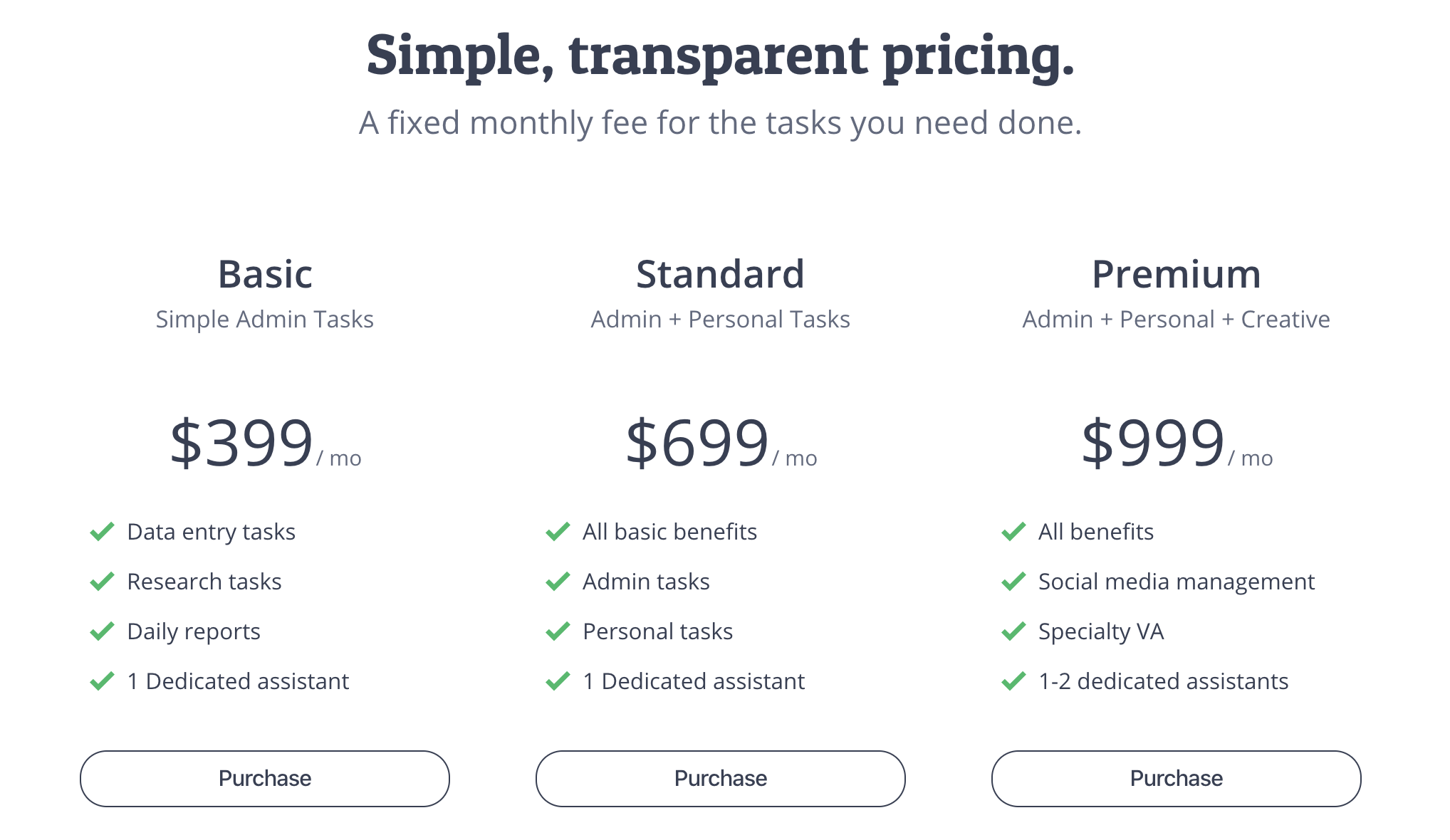 paquetes de servicios de administración virtual