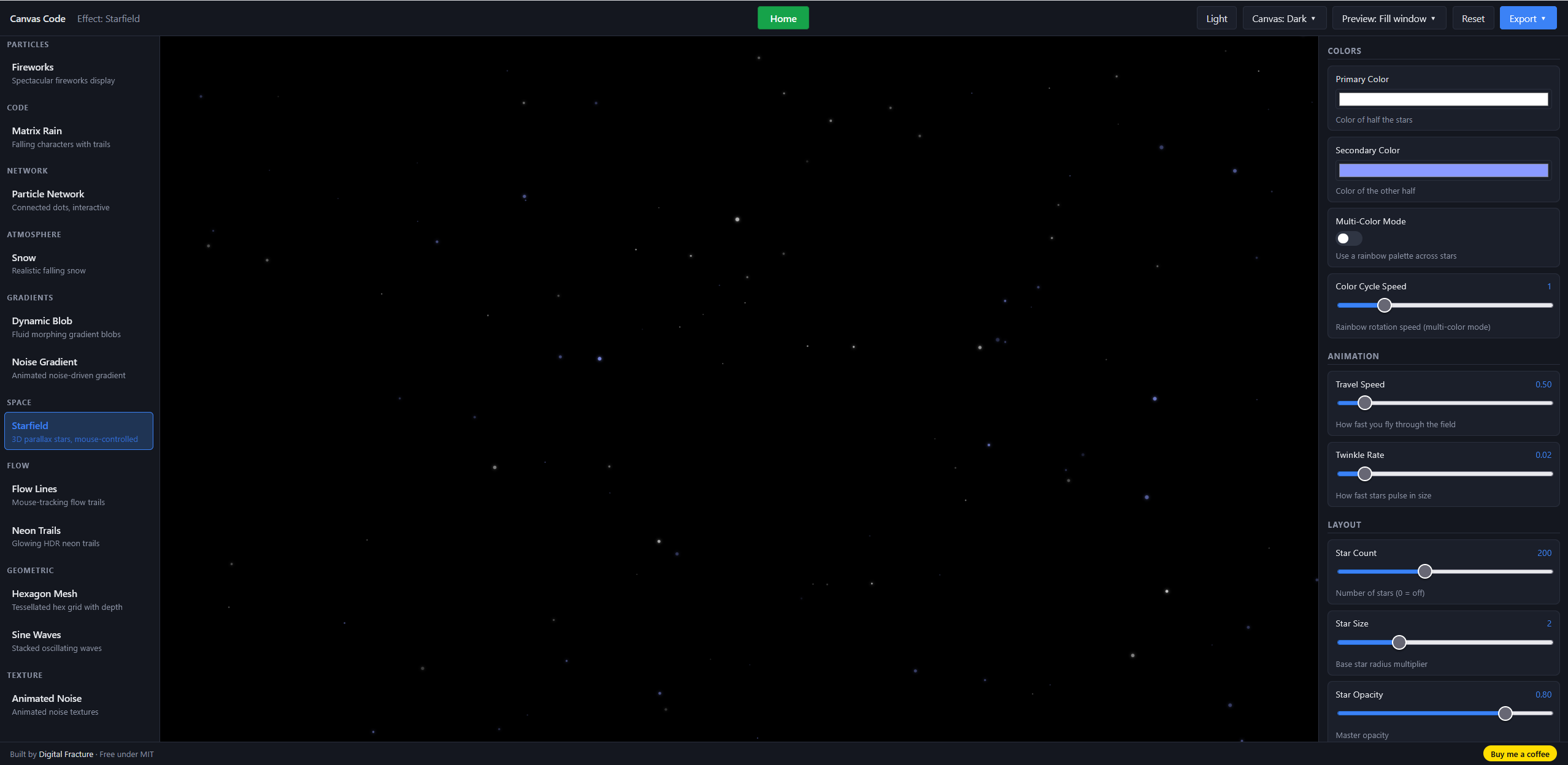 Canvas Code Generator