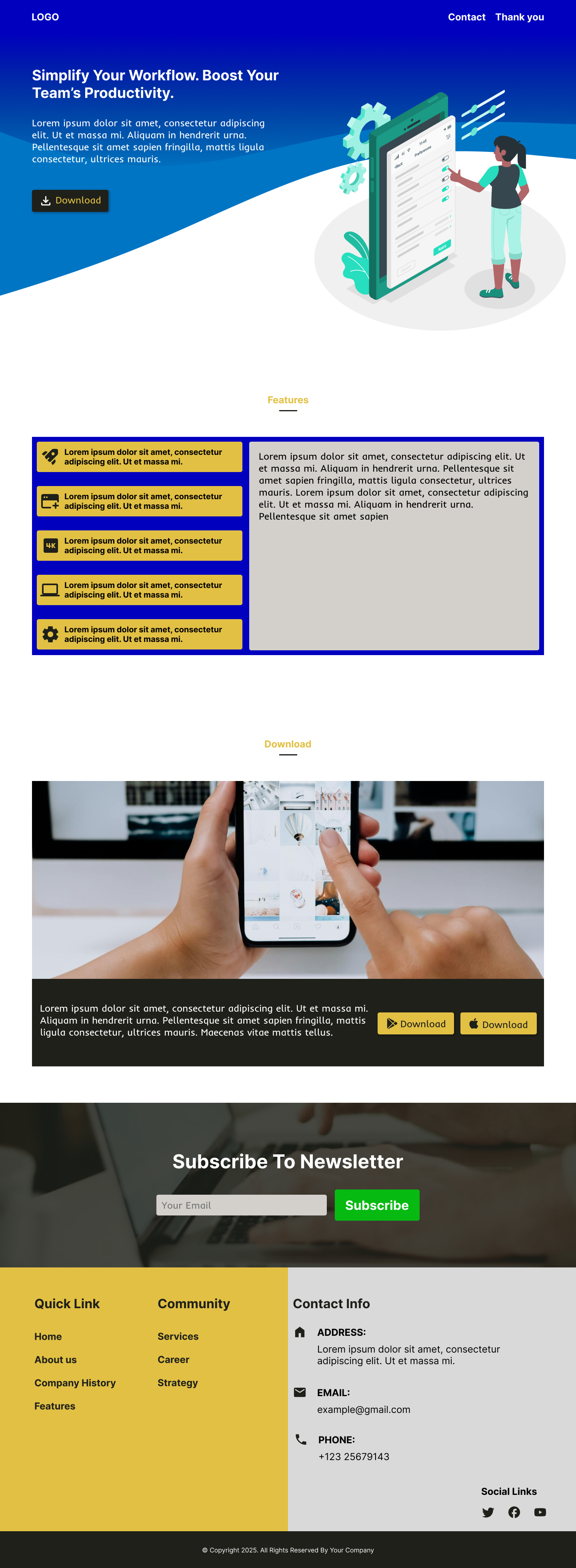 Clean and Responsive landing page