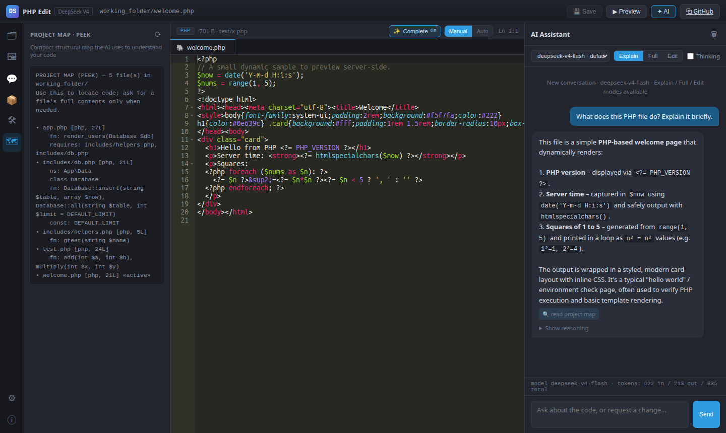 DS PHP Edit: DeepSeek v4 Powered