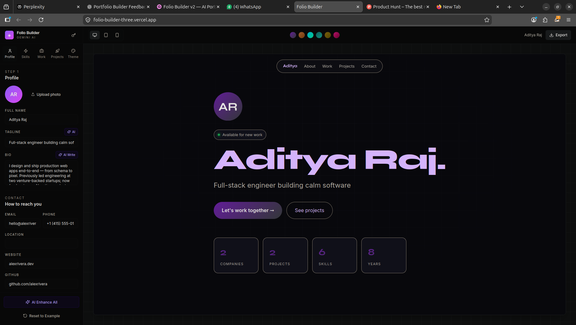 Folio Builder