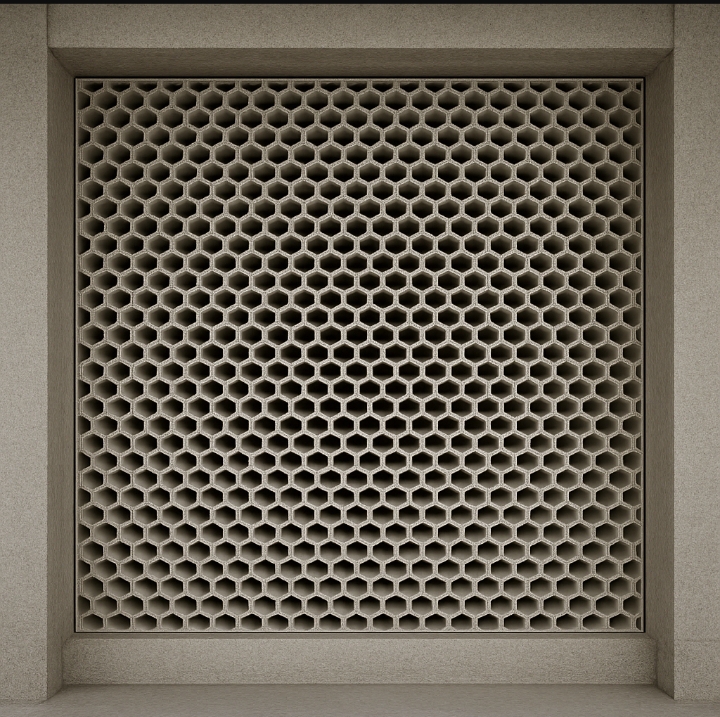 Honeycomb accordion style wall