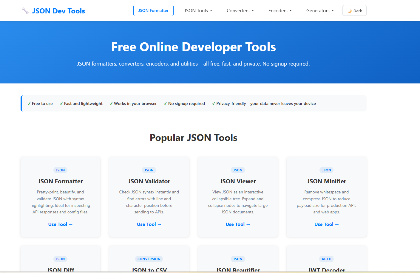 JSON Dev Tools
