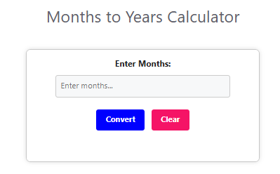 Months to years calculator
