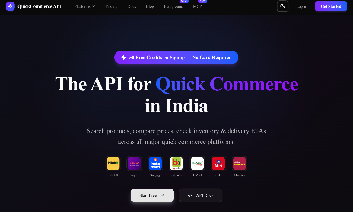 Quick commerce api
